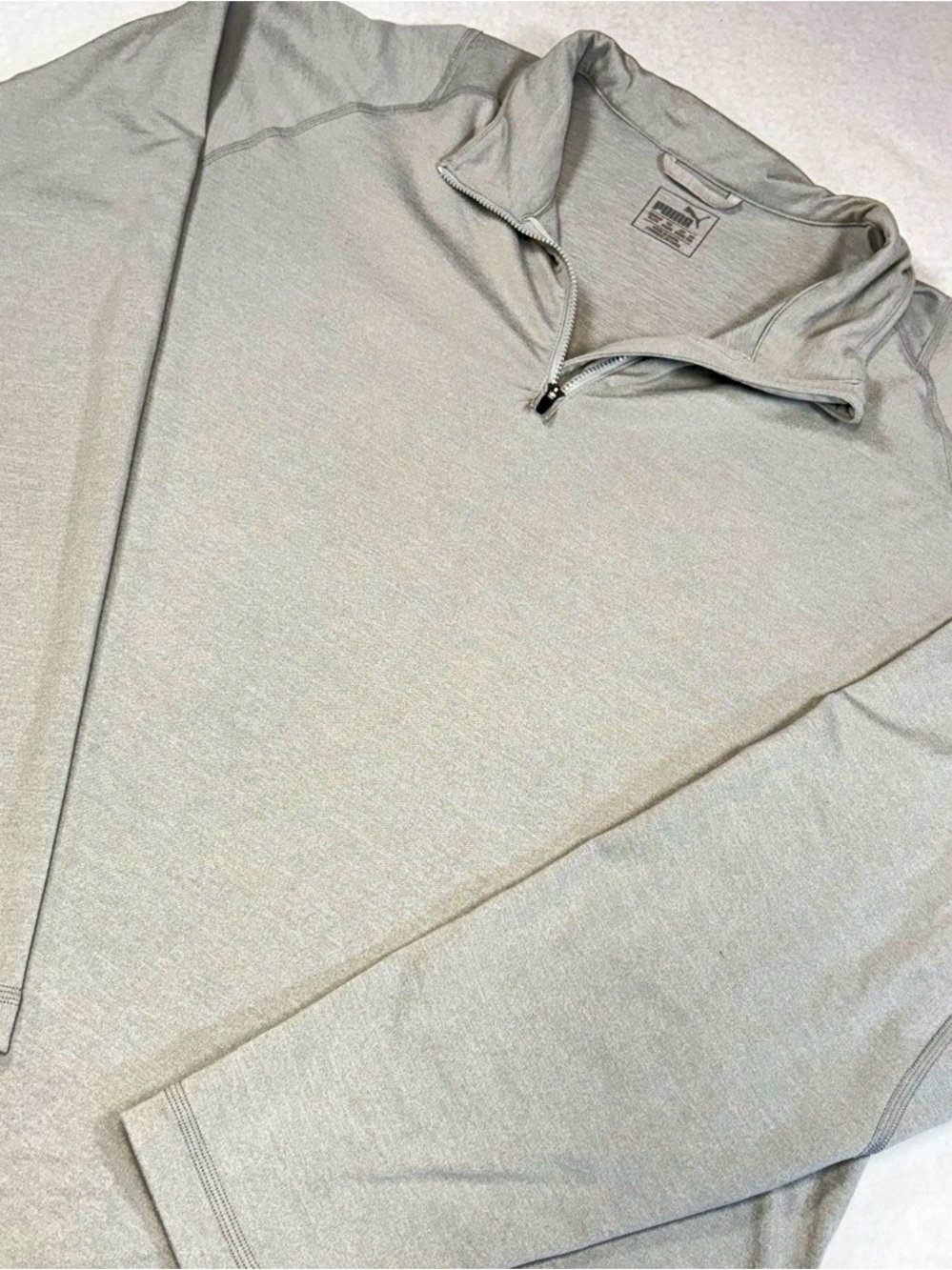 Puma Men's Light Gray Quarter-Zip Pullover